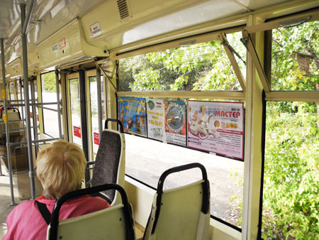 Реклама в трамваях Перми