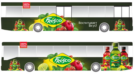 Реклама на транспорте el Fresco Пермь - макет