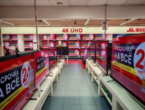 Реклама на телевизорах в М Видео